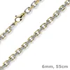 6mm Kette Collier Ankerkette 585 Gold Gelbgold & Weißgold Produktbild-Vorschau 1