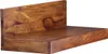 A wooden shelf with a back panel, shown against a white background. Produktbild-Vorschau