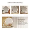 A collage of images showing a makeup mirror with lights, demonstrating different light colors and brightness. Podgląd zdjęcia produktu