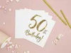 Tovaglioli per 50° compleanno 33x33cm 20 pezzi, bianco/oro Anteprima dell’immagine prodotto 12