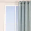Ösengardine Leinenoptik uni blau 140x260cm Produktbild-Vorschau 3