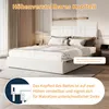 A white upholstered bed with a tufted headboard, shown in a bedroom setting with decorative elements. Produktbild-Vorschau