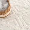 Teppich Hochflor Wohnzimmer - 160x230 cm - Einfarbig Creme Produktbild-Vorschau 3