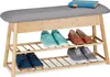 Ławka na buty Relaxdays na 8 par, 2 półki, składana Podgląd zdjęcia produktu 1