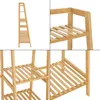 A collage of four images showing different angles and close-ups of a wooden shelf unit. Anteprima dell’immagine prodotto
