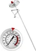 A stainless steel cooking thermometer with a dial face and a long probe. Produktbild-Vorschau