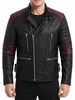 Motorradjacke Retro Vintag Oldschool Lederjacke, Produktbild-Vorschau 2