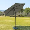 Parasol de jardin - 3 m - Gris clair - Rond - Avec support Voir les images du produit 3