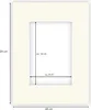 A product image showing a cream-colored passepartout with dimensions indicated by text and arrows. Náhľad obrázku produktu