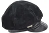 Seeberger weiche Velour- & Glattleder Ballonmütze 100% Leder in schwarz Produktbild-Vorschau