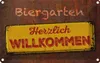 vianmo Blechschild 12x18 cm Biergarten herzlich willkommen Produktbild-Vorschau 1
