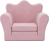 vidaXL Divano letto per bambini rosa morbido peluche Anteprima dell’immagine prodotto 3
