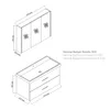 Technical drawings of bathroom furniture with dimensions. Produktbild-Vorschau