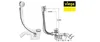 A diagram of a bathtub drain and overflow assembly with dimensions and a brand logo. Produktbild-Vorschau