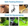 Collage of images showing tweezers being used for feeding animals and aquascaping. Náhled obrázku produktu