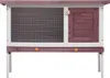A front view of a brown wooden rabbit hutch on a white background. Náhľad obrázku produktu