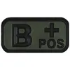 MFH Klettabzeichen, schwarz/oliv,Blutgruppe B POS, 3D Produktbild-Vorschau 1