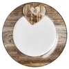 4er Set Herz Chalet Kuchenteller flach Dessert-Teller Produktbild-Vorschau 2