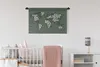 MuchoWow® Wandteppich Wandbehang Weltkarte - Grau - Weiß Produktbild-Vorschau 2