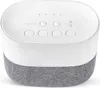A product shot of a white and gray portable speaker. Produktbild-Vorschau