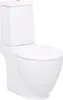 vidaXL WC Keramik-Toilette Badezimmer Rund Senkrechter Produktbild-Vorschau 4