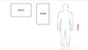 A diagram showing the relative sizes of two pinboards compared to a human figure of 180cm height. Náhled obrázku produktu
