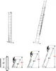 Drabina aluminiowa uniwersalna wysuwana 3x11 HIGHER z opcją Podgląd zdjęcia produktu 7