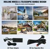 Collage of images showing different uses of a portable car refrigerator, including home, yacht, motorhome, car, truck, and van, along with its power adapters. Podgląd zdjęcia produktu