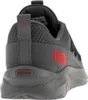 The back view of a gray Puma sneaker with red Puma branding. Produktbild-Vorschau