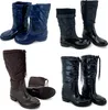 Gummistiefel Hochschaft Daunen Stiefel gesteppt Damen Produktbild-Vorschau 4