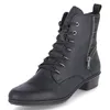 A black leather boot with laces and a side zipper, shown on a white background. Voir les images du produit