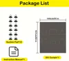 A package list for a DIY curtain product, showing the included items and dimensions. Produktbild-Vorschau
