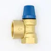 A brass safety valve with a blue cap against a white background. Náhľad obrázku produktu