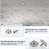 The image shows a car's headliner with numerous small, round fasteners, along with close-up shots of the fasteners and descriptive text about their materials and features. Produktbild-Vorschau