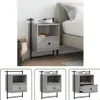 The Living Store Wand-Nachttisch Grau Sonoma 40x30x61 cm Produktbild-Vorschau 1