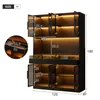 Flieks Vitrine mit LED-Beleuchtung, Glasvitrine mit 8 Türen Produktbild-Vorschau 4