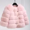 Damen Kunstpelz Mantel Kurzer Faux Pelz Winterjacke Produktbild-Vorschau 4