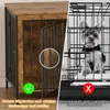 A split image comparing two dog crates. The left side shows a wooden and metal dog crate with an open door, highlighting its sturdy construction. The right side shows a small dog inside a wire cage, with a red 'X' indicating it's not ideal. Náhľad obrázku produktu