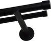 A close-up view of a black double curtain rod. Podgląd zdjęcia produktu