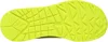 The sole of a bright yellow Skechers sports shoe is shown from an underneath view. Voir les images du produit