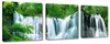 Visario Leinwandbild Wasserfall 150x50 cm – 3-teilig, Bild Produktbild-Vorschau 1