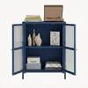 Sideboard ’Säkylä’ Stahl mit 2 Glastüren geriffelt 84 x 64 Produktbild-Vorschau 5