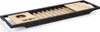 A black bathtub caddy with wooden slats and inserts. Podgląd zdjęcia produktu