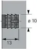Hettich Muffe 100 / 079540 Durchmesser 10x13mm Kunststoff Produktbild-Vorschau 2