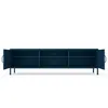 A dark blue TV cabinet with its doors open, showing the interior shelves and cable management holes. Anteprima dell’immagine prodotto
