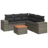 Design 6-tlg. Garten-Sofagarnitur mit Kissen Grau Poly Produktbild-Vorschau 2