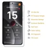 A smartphone screen protector is shown with marketing text and icons describing its features. Produktbild-Vorschau