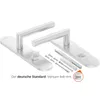 A set of stainless steel door handles and hardware, including screws and mounting plates, displayed on a white background. Produktbild-Vorschau