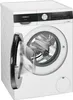 A white Siemens washing machine with the door open, showing the drum inside. The control panel is visible at the top. Produktbild-Vorschau