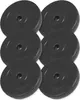 Six black weight plates are stacked in two columns of three. Náhled obrázku produktu